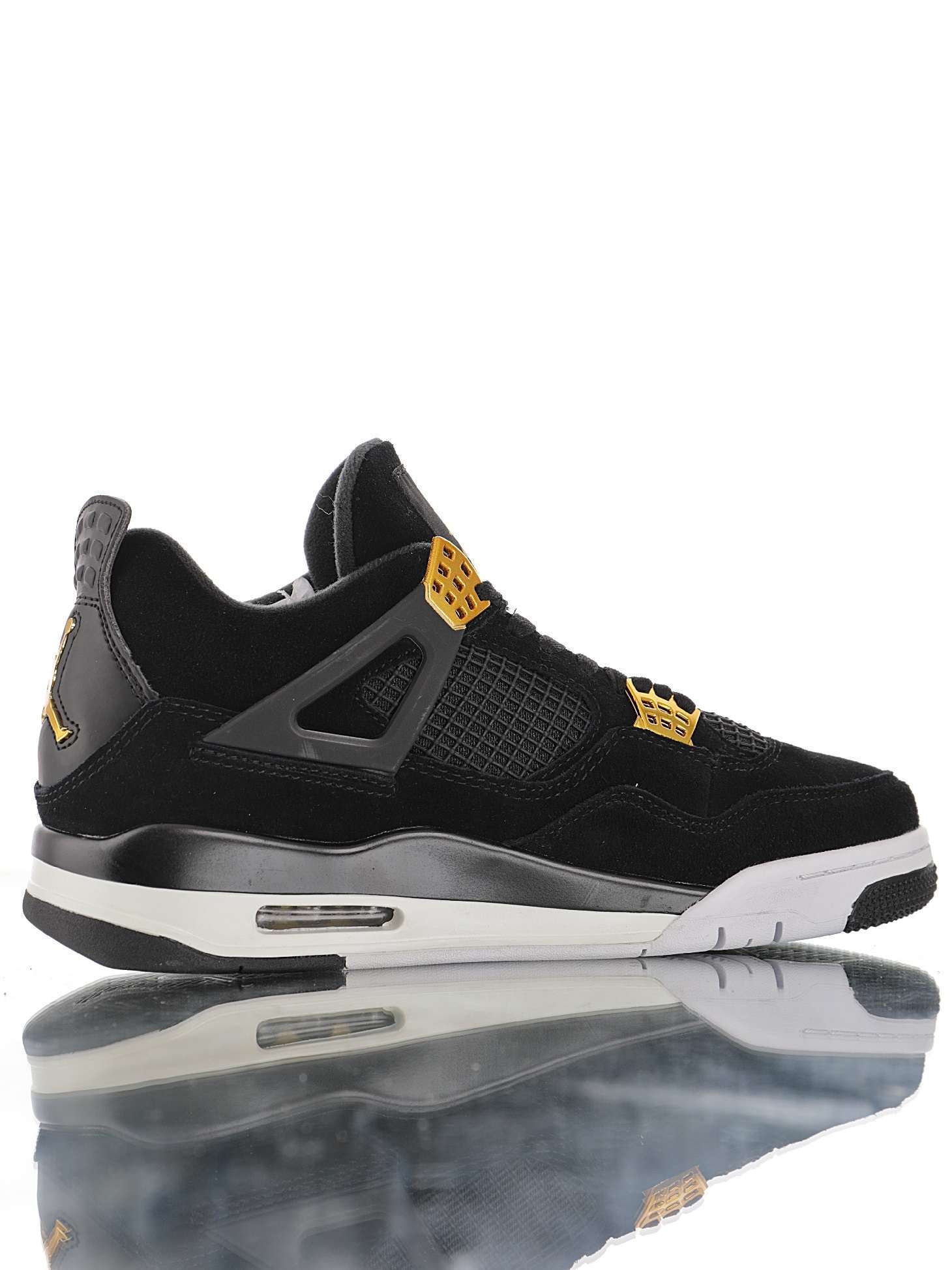Alternative view of Jordan 4 Retro "Royalty Black"