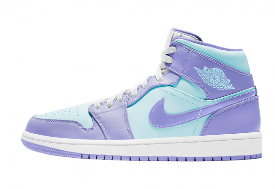 Alternative view of Air Jordan Mid Purple Aqua