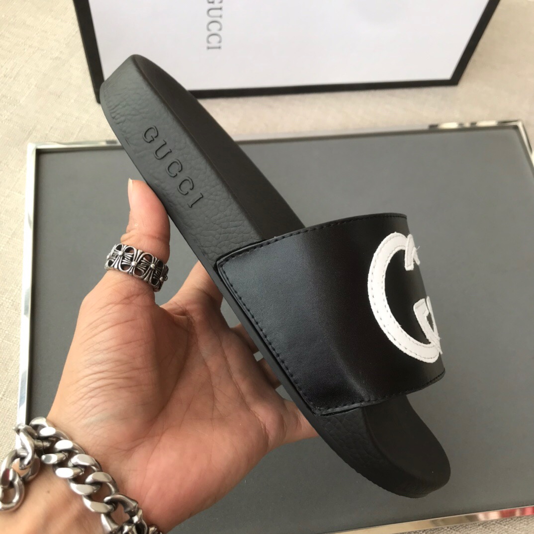 Chanclas Gucci SS19 Black & White - Imagen 4