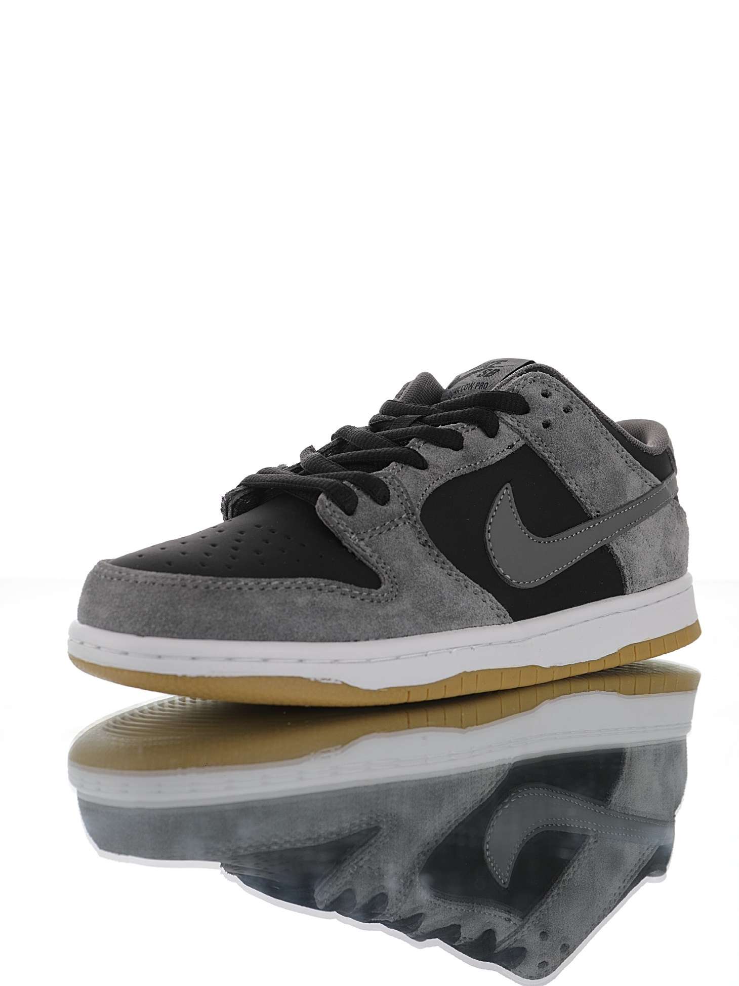 Alternative view of Nike SB Dunk Low "Grey/Black-Gum"