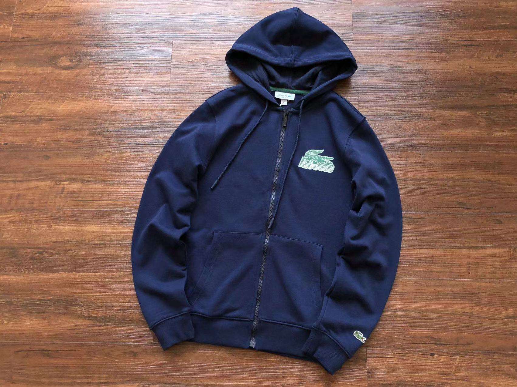 Sudadera Zip Lacoste Azul Oscuro