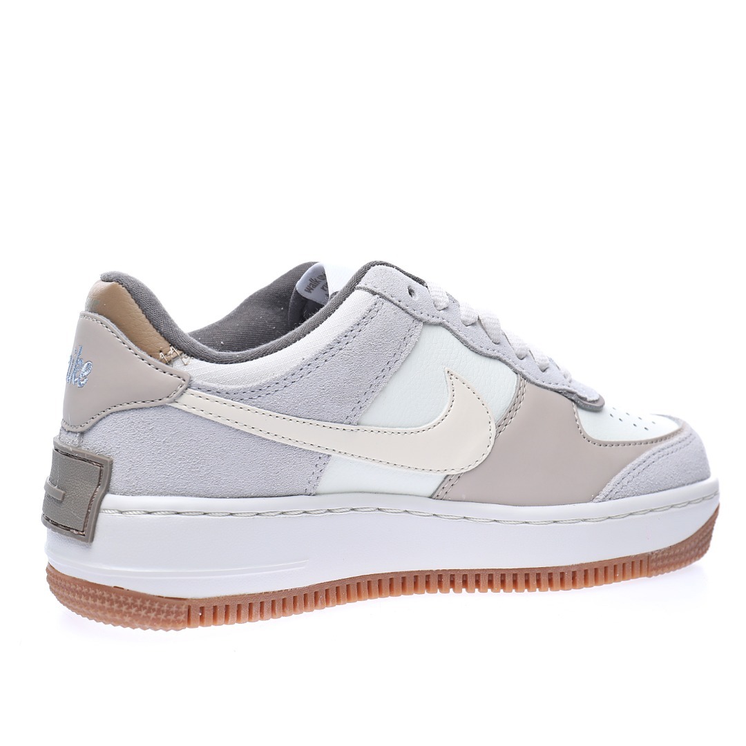 Alternative view of Nike WMNS Air Force 1 Shadow"Fog Gray/Ivory/White/Purple"
