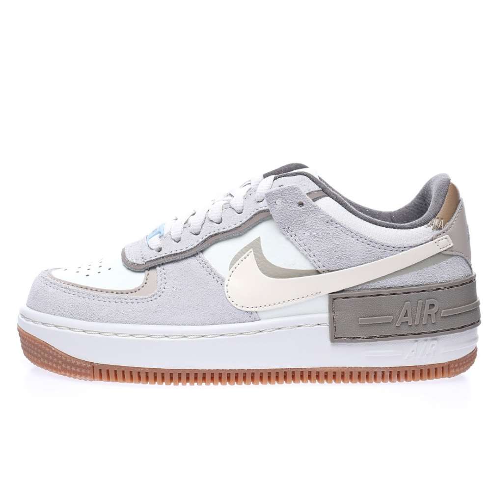 Nike WMNS Air Force 1 Shadow"Fog Gray/Ivory/White/Purple"
