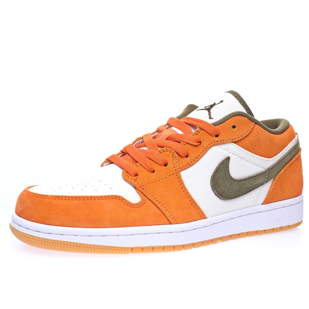 Nike Air Jordan 1 Low Suede "Orange Olive" - Imagen 3
