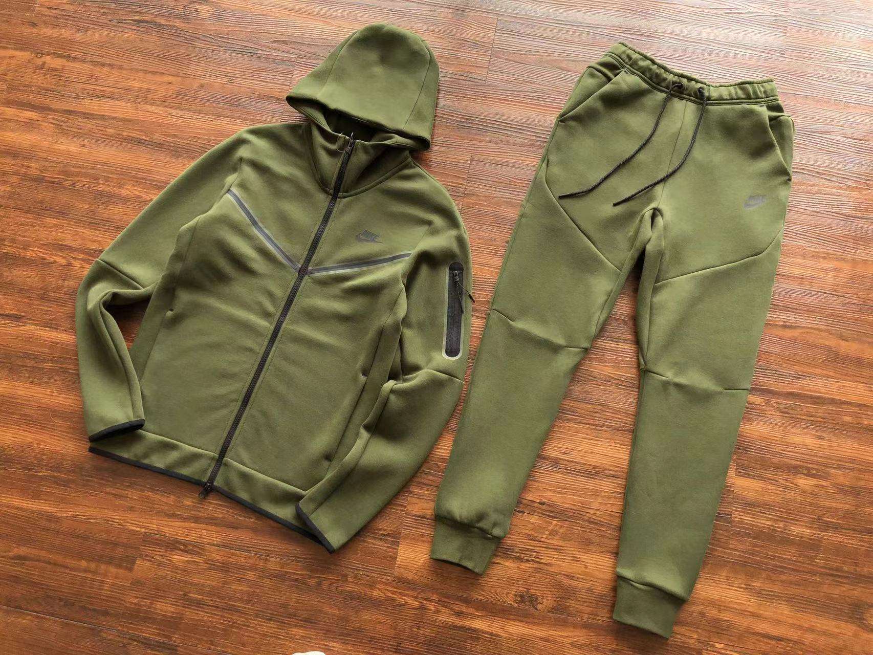 Alternative view of Conjunto de Chándal Nike Tech Fleece Verde Oscuro