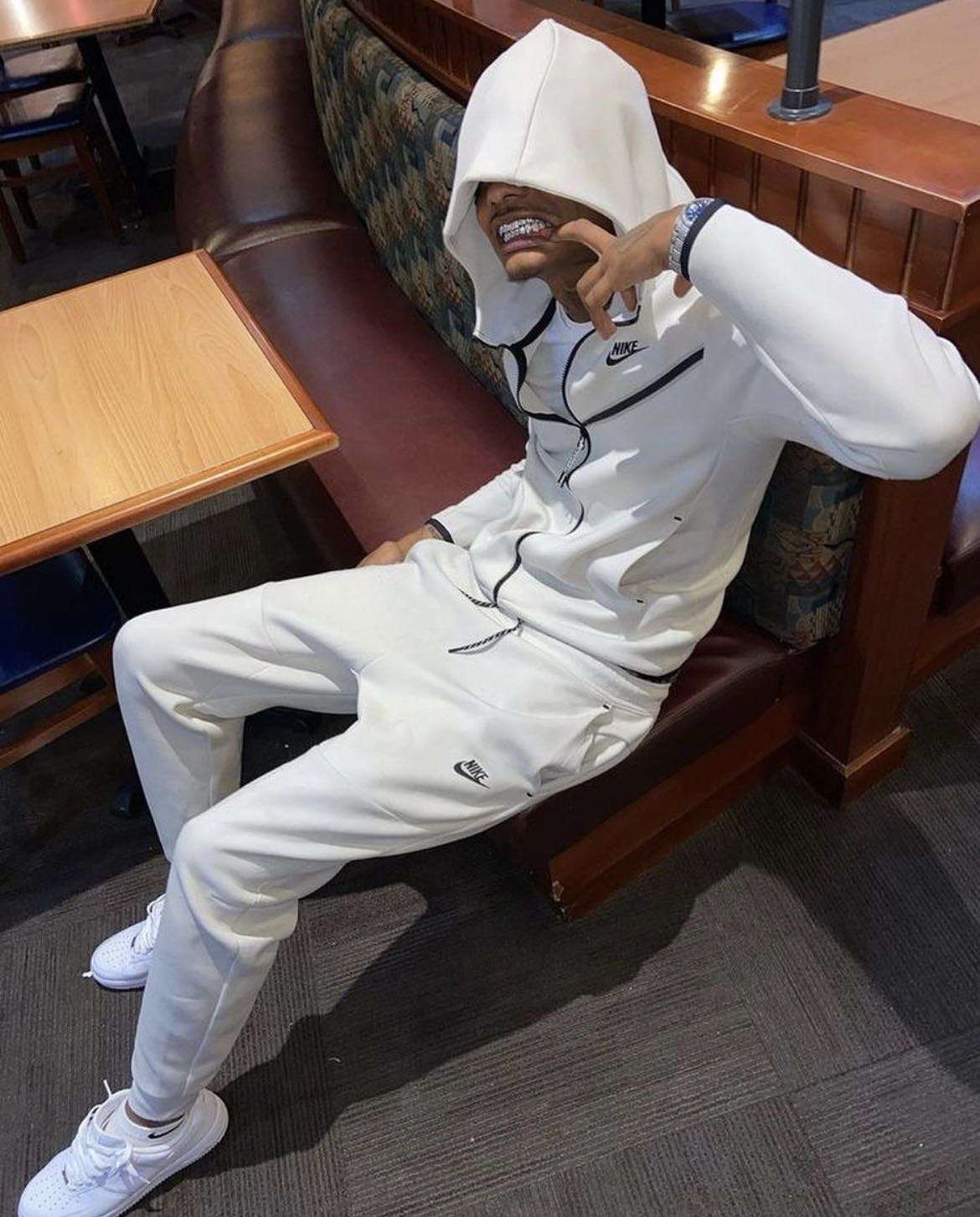 Alternative view of Conjunto de Chándal Nike Tech Fleece Blanco