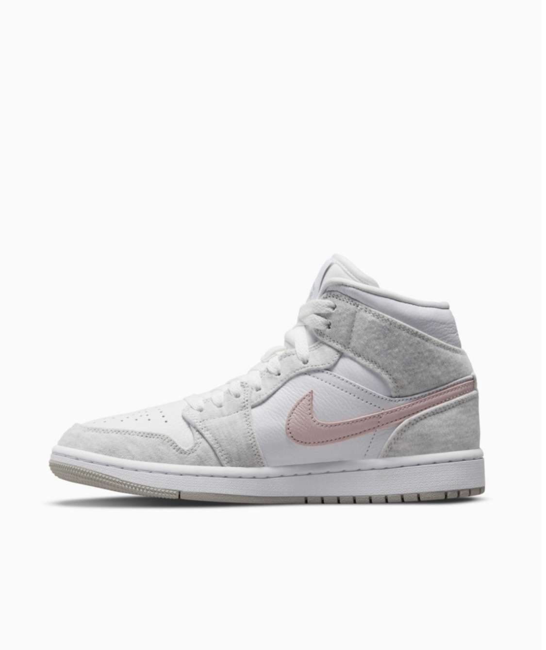 Alternative view of Jordan 1 Mid "Light Iron Oreo"
