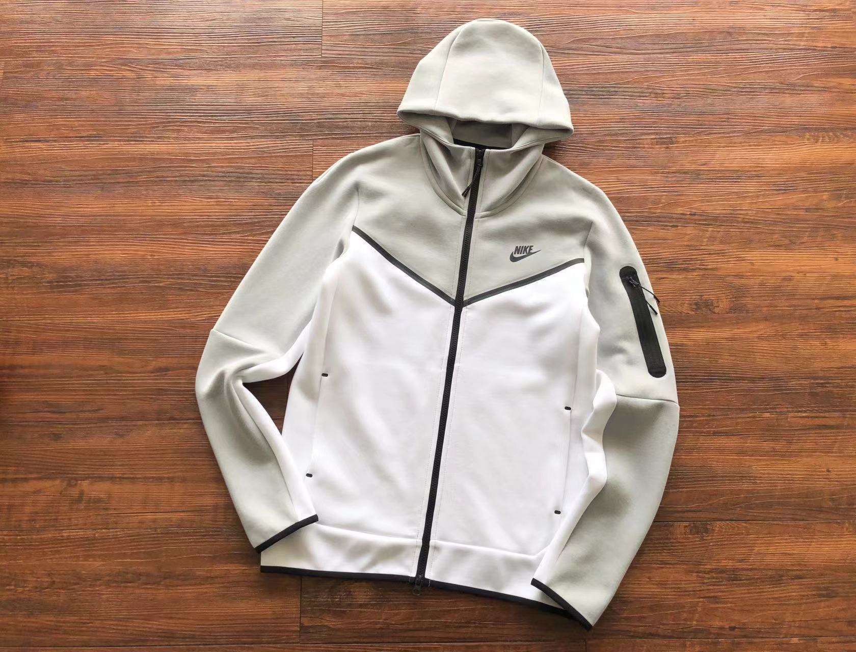 Alternative view of Chándal Nike Tech Fleece - Gris y Blanco