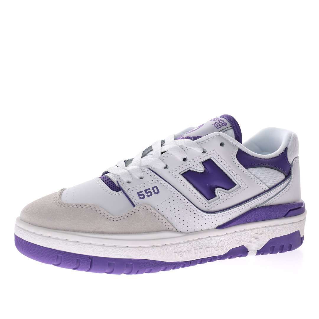 Alternative view of New Balance BB550 "White Grey Deep Purple"