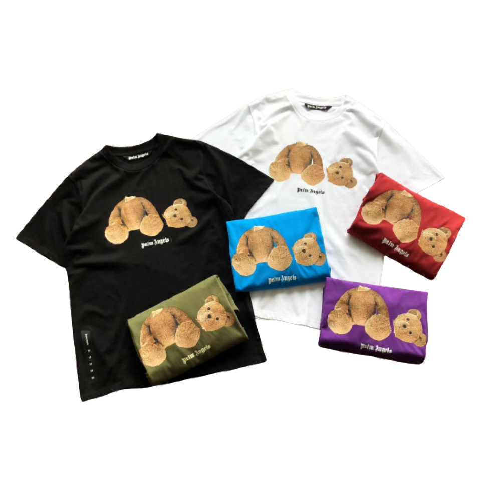 Camiseta Palm Angels con diseño de oso icónico en la parte delantera, ideal para un estilo original y atrevido