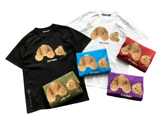 Camiseta Palm Angels con diseño de oso icónico en la parte delantera, ideal para un estilo original y atrevido