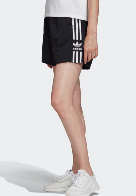 Alternative view of Pantalón Corto Mujer - Adidas Negro 3 Bandas