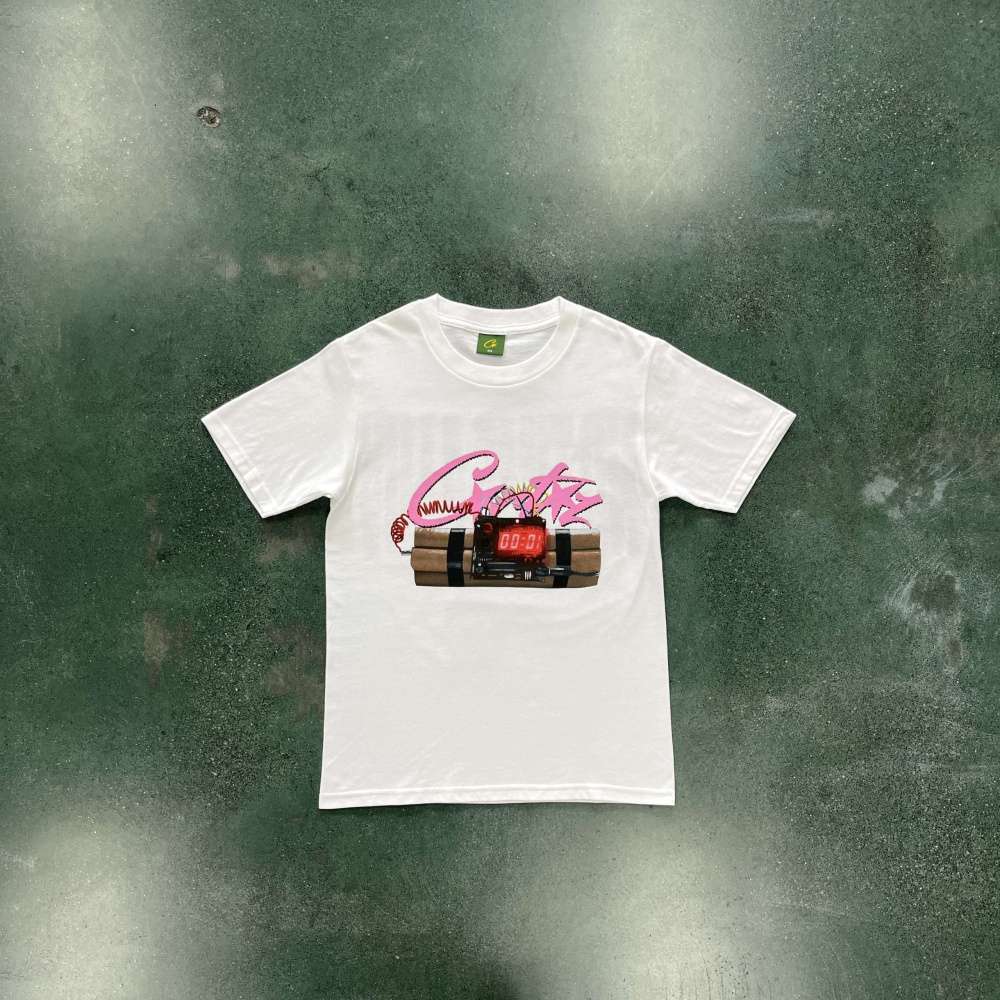 Alternative view of Camiseta Corteiz Pink & White