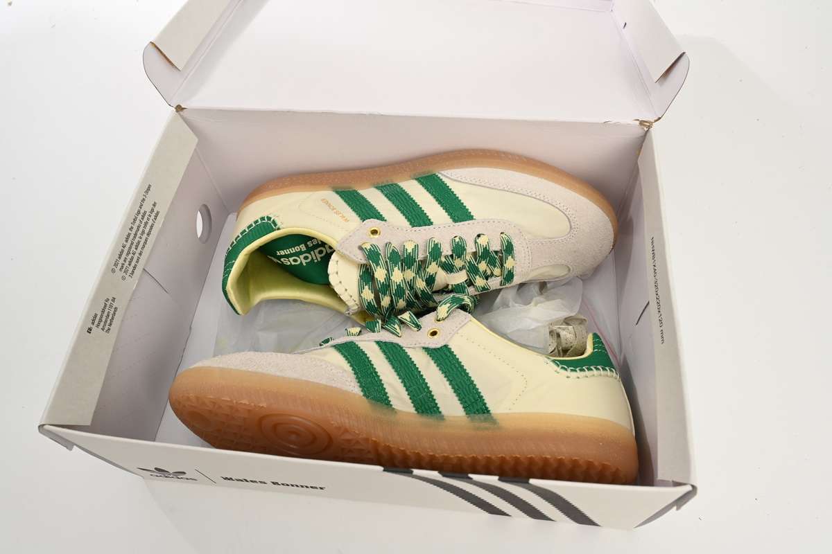 Wales Bonner x Adidas Originals Samba Blanco y Verde - Imagen 4