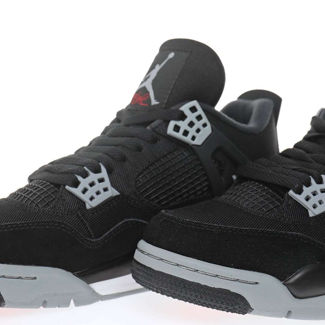 Alternative view of Nike Air Jordan 4 Retro"Black Canvas"