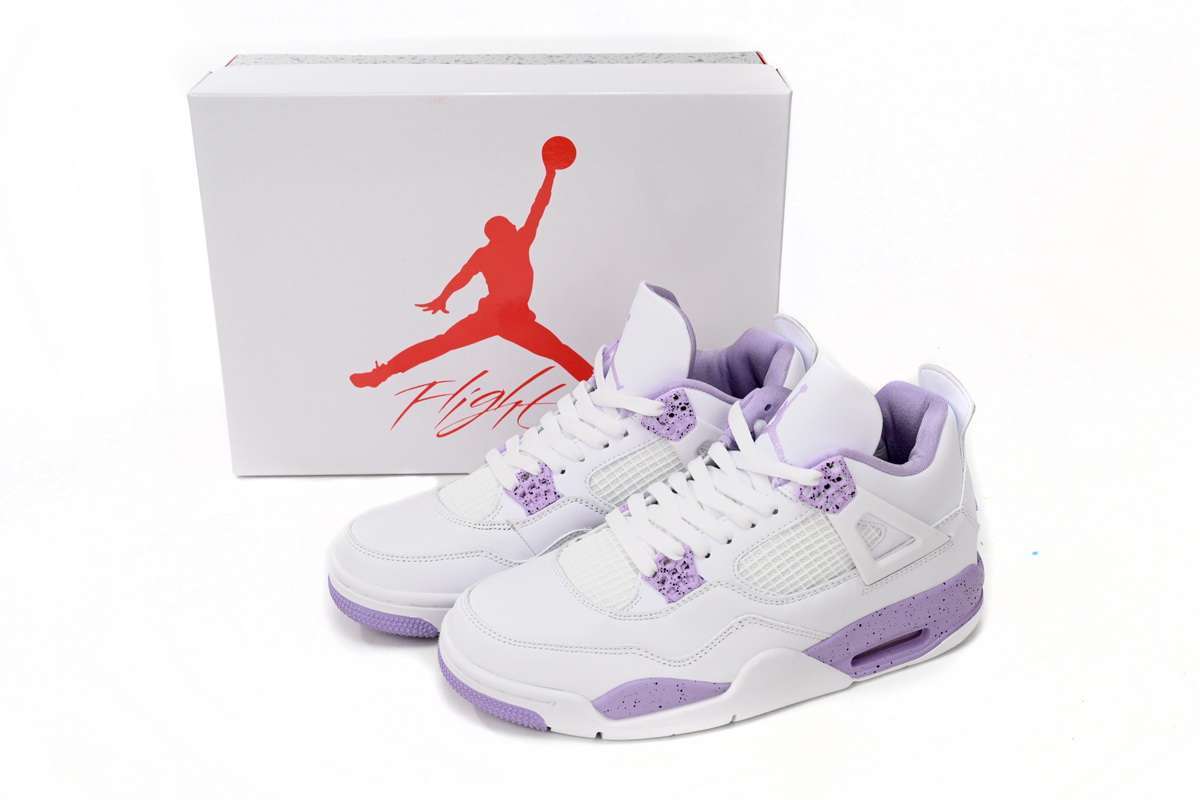 Alternative view of Air Jordan 4 "White/Purple"
