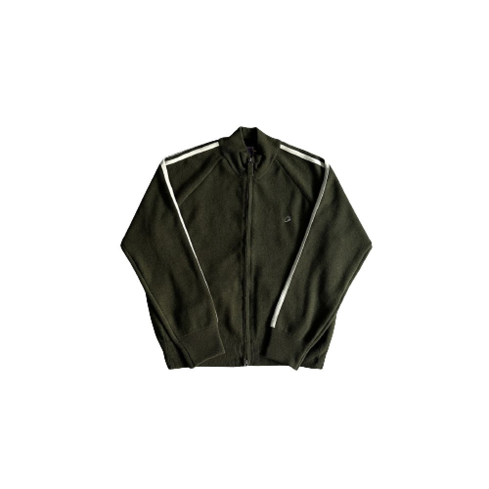Knit zip up fleece-green