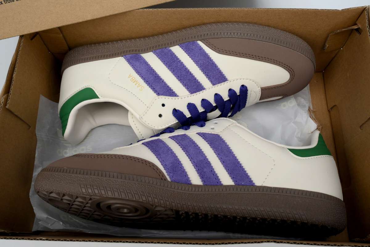 Adidas Samba OG Beige/Morado/Verde - Imagen 3