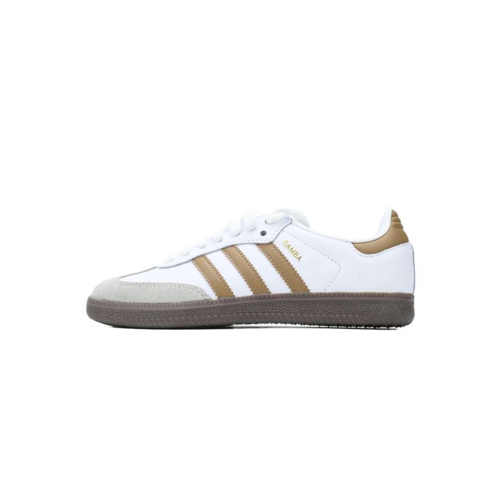 Adidas Samba Blancas con Rayas Doradas